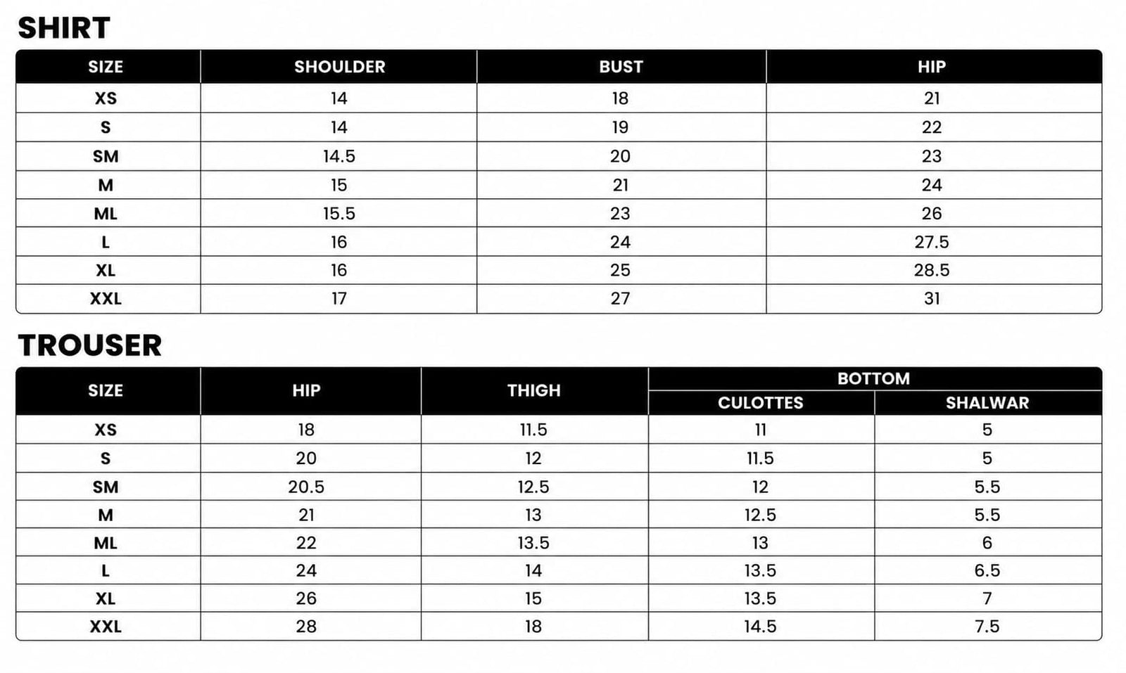 Size Chart